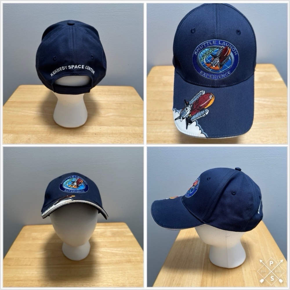 Shuttle Launch Experience Navy Blue Hat Cap Baseball Kennedy Space Center Nasa